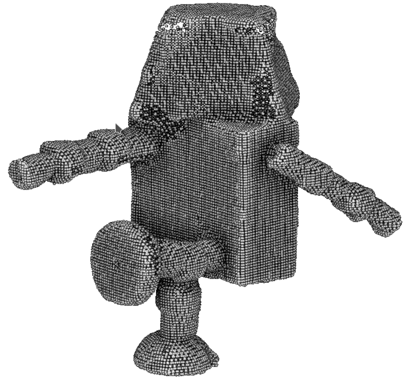 A point cloud from laser scanning a small robot toy